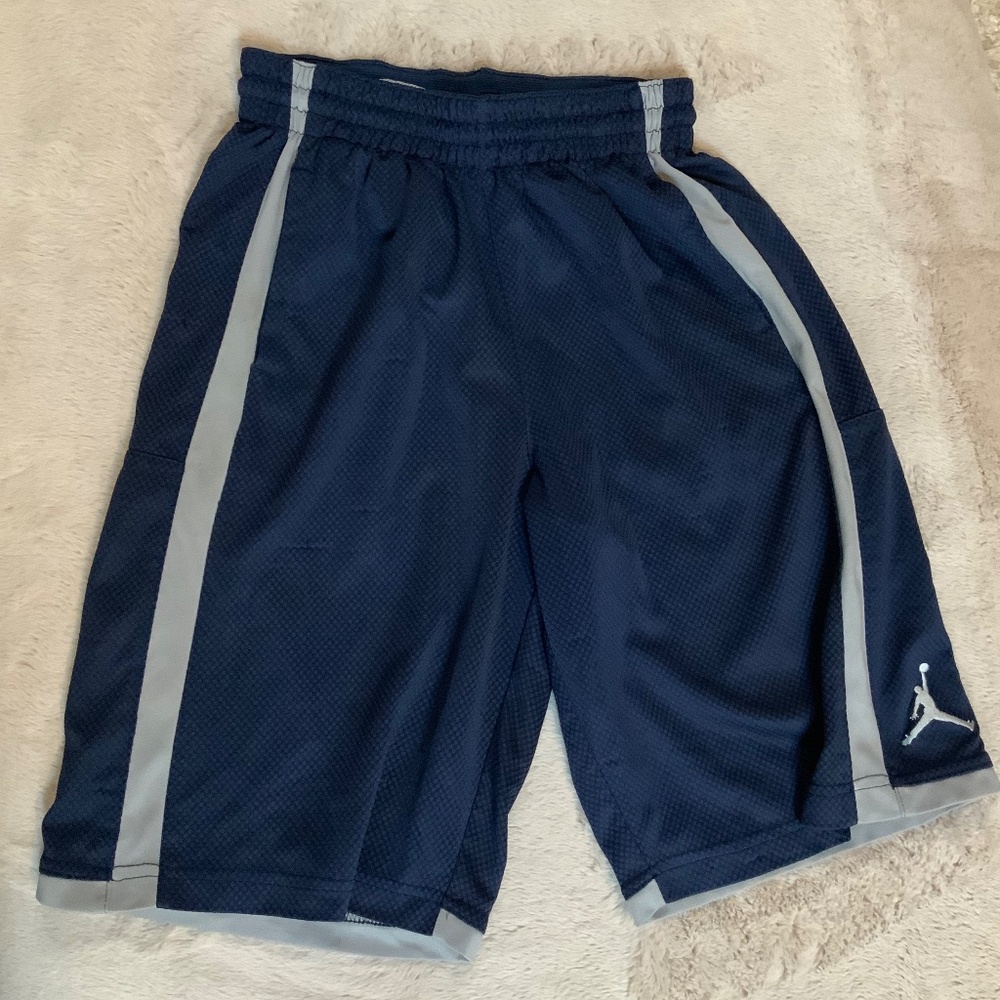 Nike Jordan Blue Grey L Basketball Shorts Gym Active Sport Outdoors